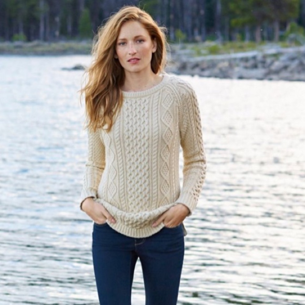 LL Bean Signature Cotton Fisherman Tunic Sweater S